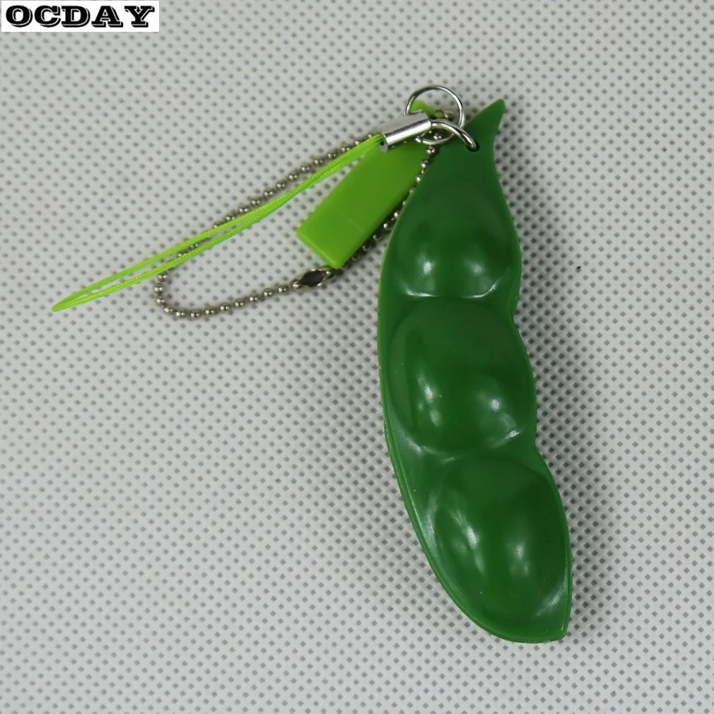 1 шт. Забавный Edamame экструзионный горох брелок веселые игрушки антистресс Сжимаемый соевый снятие стресса подвески для игрушек детские игрушки подарок