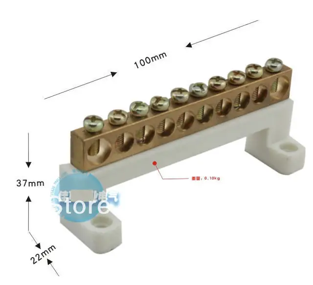 Terminal block ground zero line row ten copper grounding cable row