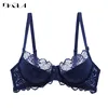 New Hollow Sexy Bra Blue Ultrathin Underwear Plus Size C D Cup Women Transparent Bras Lace Lingerie Gray Brassiere Embroidery ► Photo 2/6