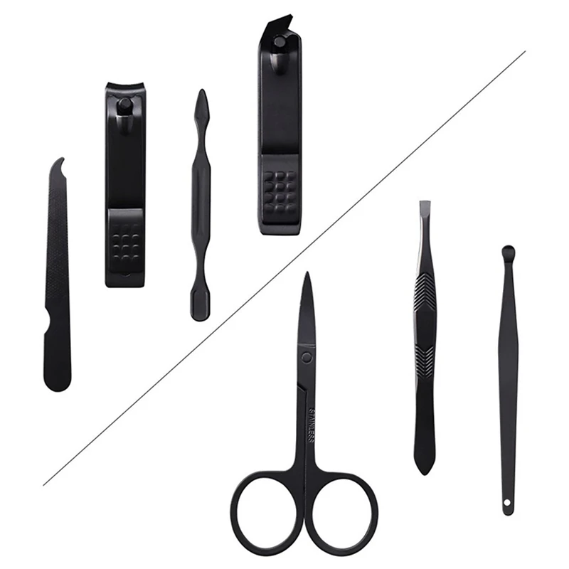 

7 Pcs Stainless Steel Nail Clipper Manicure Pedicure Nail Tools Set with Case Drop Ship