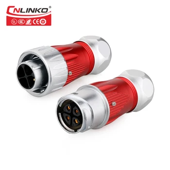 

Cnlinko Metal Shell M20 Series Waterproof IP67 4 Pin Cable Wire Power Connector Gold Plated Pins Male&Female Medical Industrial