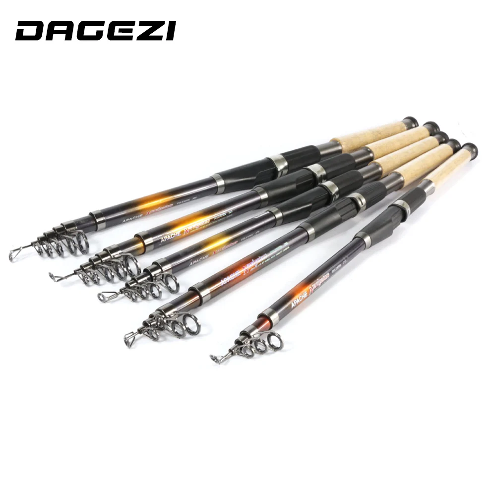 

DAGEZI 6 sections 2.1M/2.4M/2.7M/3.0M Casting Rod Rock Carbon Spinning Fishing telescopic fishing rods fishing pole