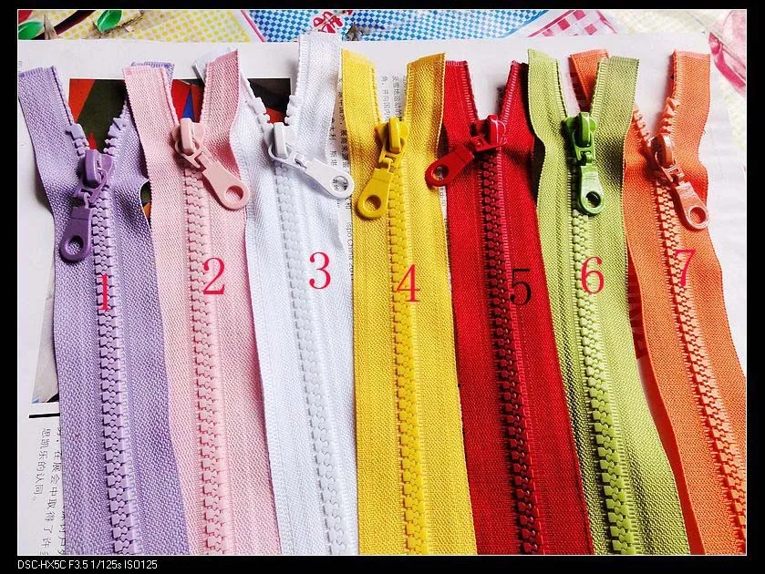5 5pcs/lot 70cm 7 colors open end resin zipper for tailor repair diy