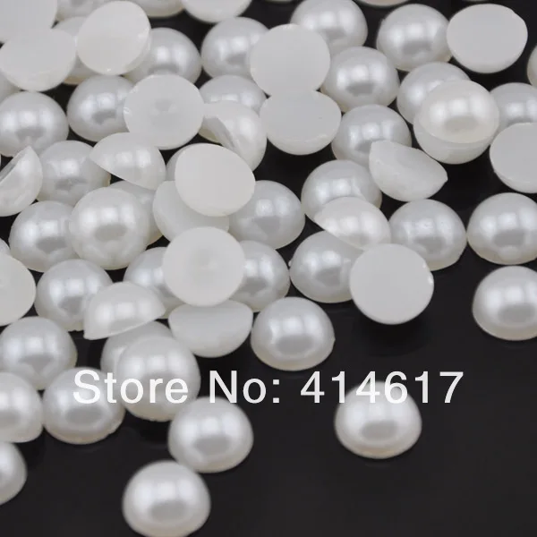 

Upick 10/50/100pcs white Plastic Pearl Hemispherical Flatback Acessories 12*12*6mm
