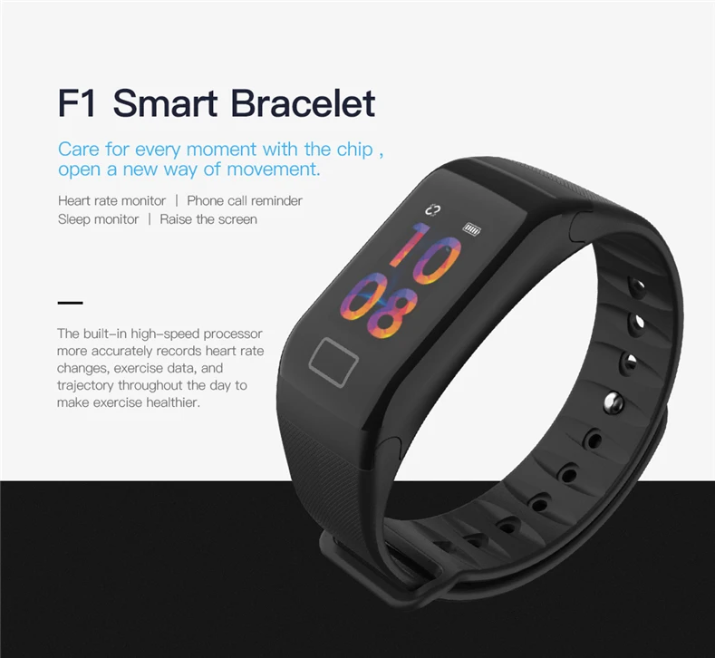 F1 Plus умный Браслет цветной экран Smartband IP67 водонепроницаемый браслет спортивный фитнес-трекер монитор сердечного ритма трекер сна