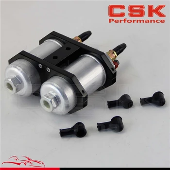 

2*Universal 044 External Fuel Pump High Flow+Double Mount Bracket Clamp cradle Black / Blue / Red