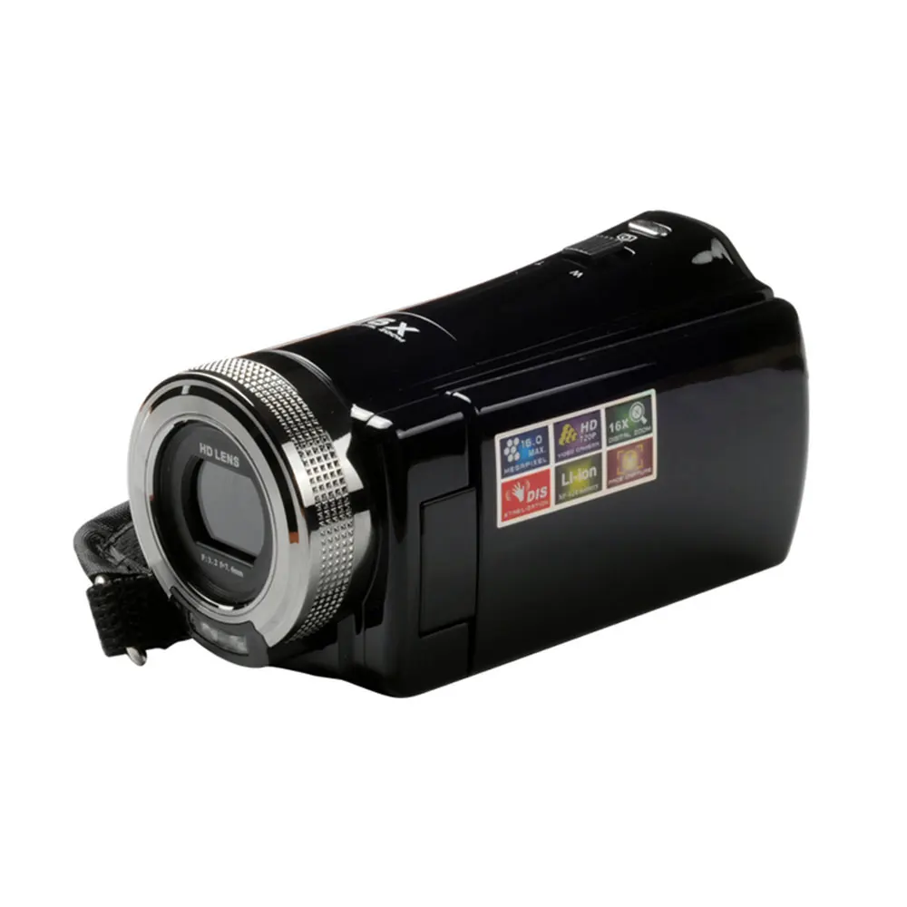 HD камера 2,7 ''TFT-lcd CMOS ночное видение Ручная свадебная запись 720P 2MP 16X зум DVR цифровая камера - Цвет: Черный