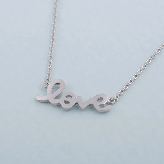 2014-Fashion-18k-Love-Necklace-in-Silver-Free-Shipping