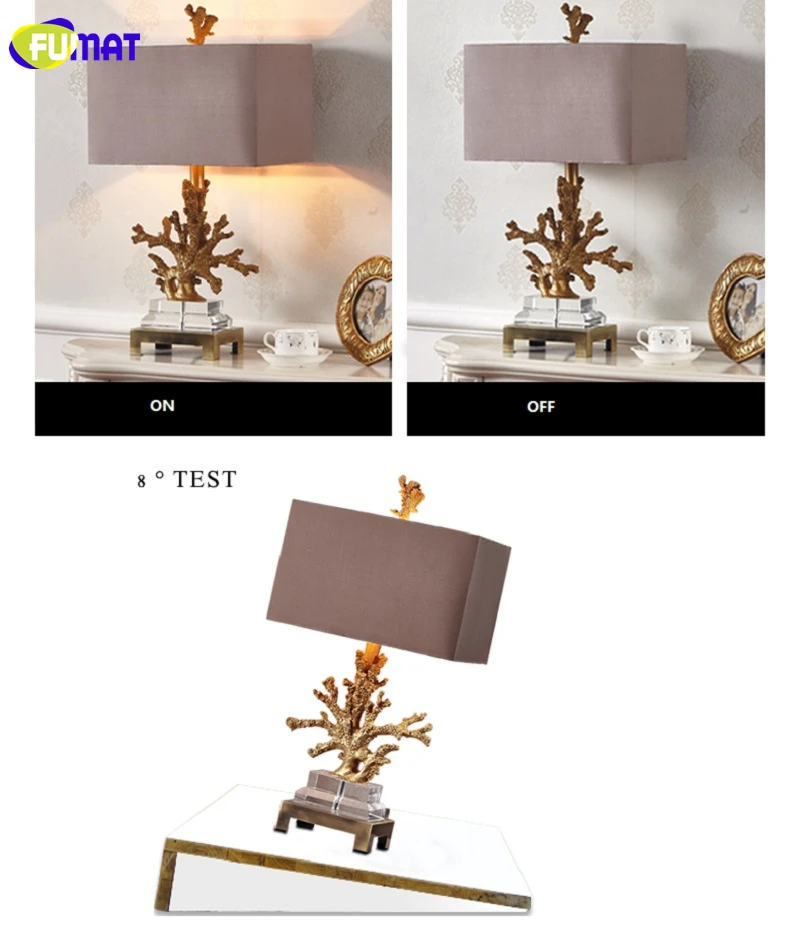 FUMAT Crystal Base Coralline Frame Table Lamps Luxury Gold Desk Light LED E27  3