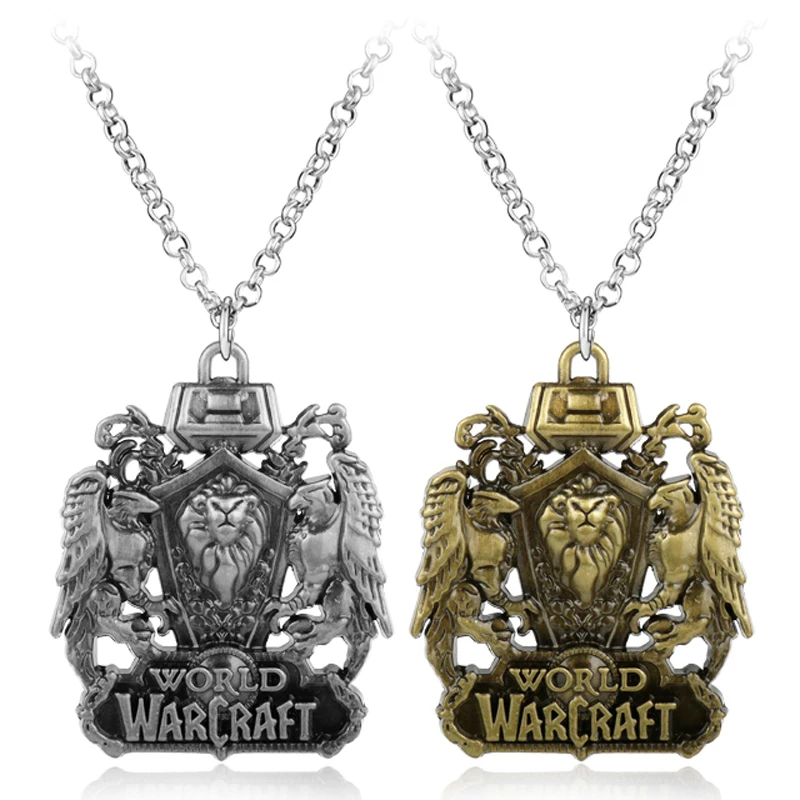 

dongsheng Anime game peripheral products Accessories jewelry World of Warcraft Alliance Logo Gryphon Lion Badge Fashion Necklace