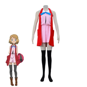 

Hot Game Pokemon Go Pocket Monster Serena Cosplay Costume Halloween Carnival Uniforms Women Fashion Dresses Custom Made