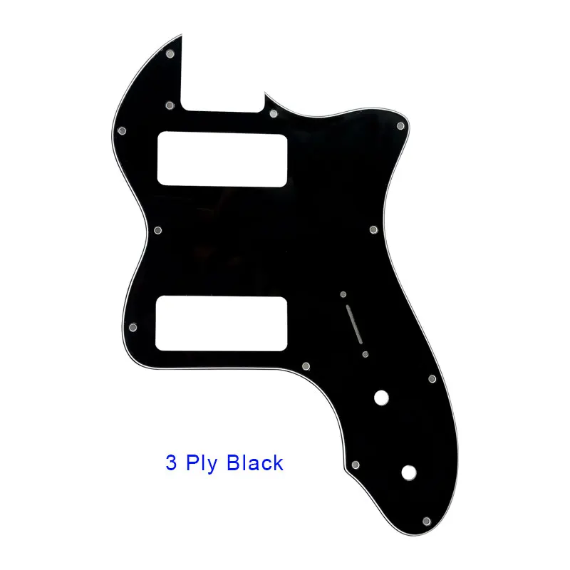 Запчасти для гитары Pleroo-для классической серии '72 Telecaster Tele Thinline Guitar pickguard Scartch Plate с пикапами Humbucker P90 - Цвет: 3Ply Black