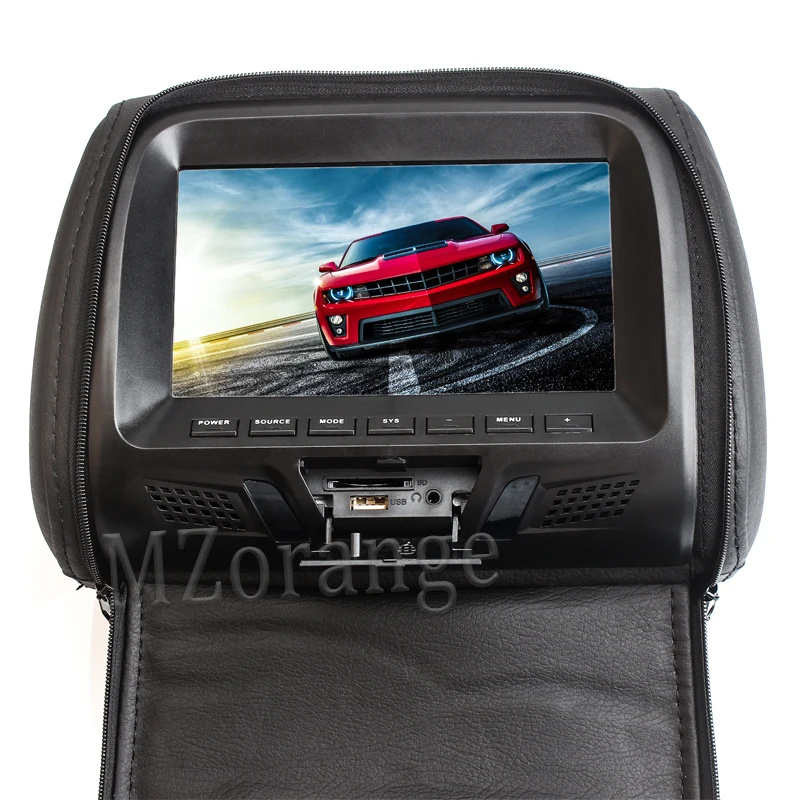 7 Inch Car Headrest Monitor With Zipper Cover PU LED Digital Screen