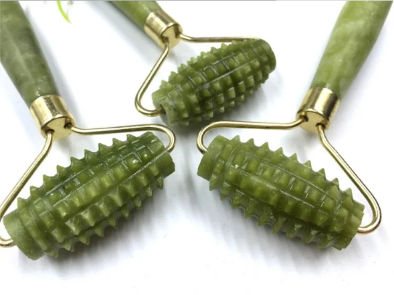 

Jade Stone Needle Derma Face Arms new Neck Massage Roller Ancient Face Body SPA Massage Roller Facial Massager 100pcs