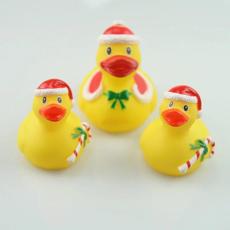

3 piece set bath toys floating rubber duck cute baby water toy duck boy girl Christmas collection gift duck