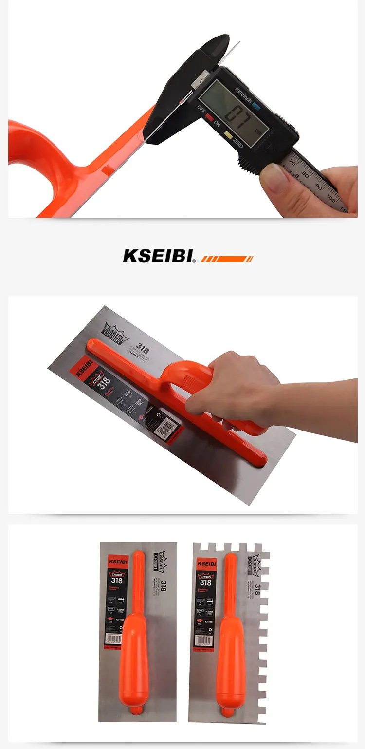 KSEIBI 28x12cm штукатурный чистовой шпатель стальное лезвие ABS пластиковая ручка плоская для гладкой отделки#281905