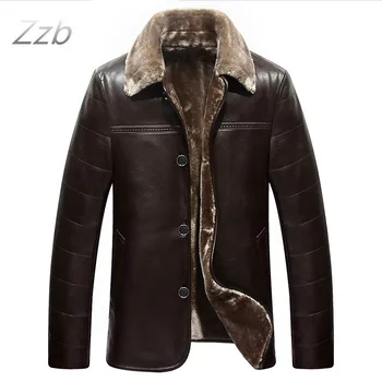 

Large size Leather Coat for man Weight 95 Kg Height 190 cm sheepskin business style Designer warm collar Winter leather jackets