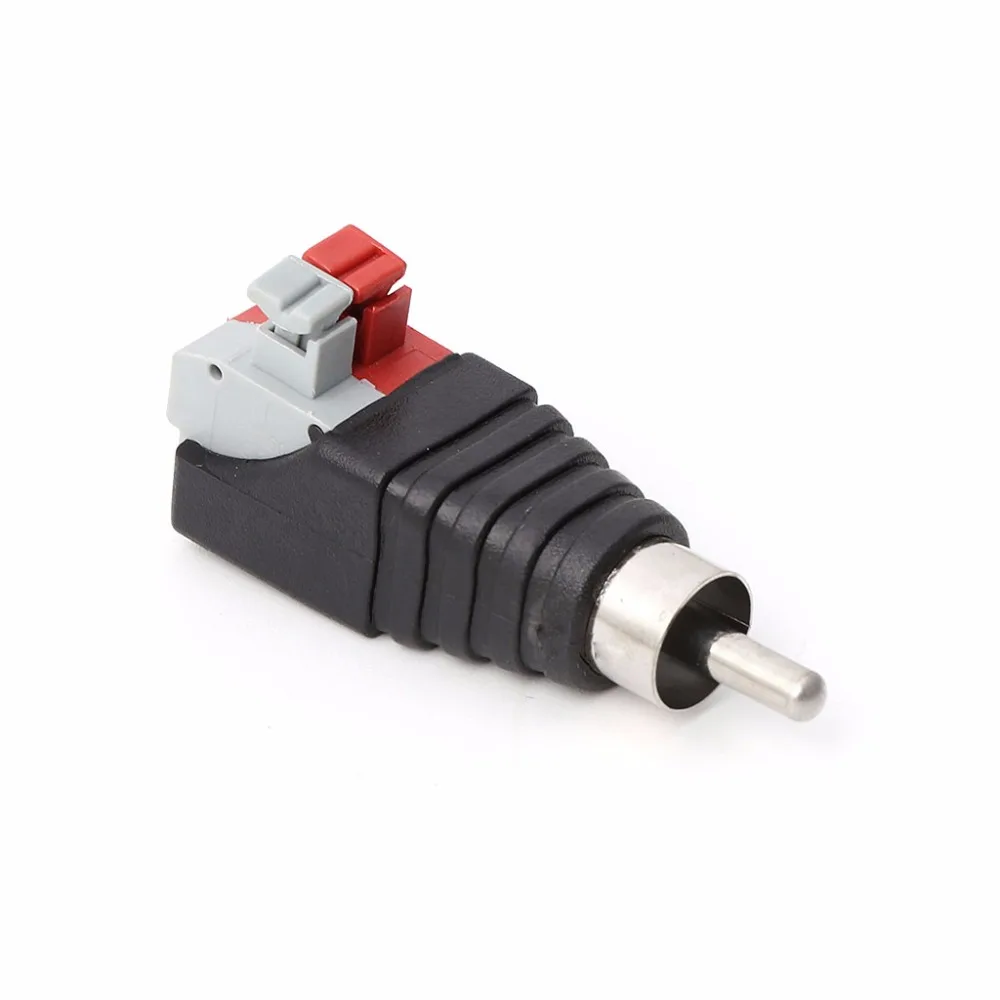 

Speaker Wire A/V Cable to Audio Male RCA Connector Adapter Jack Press Terminal