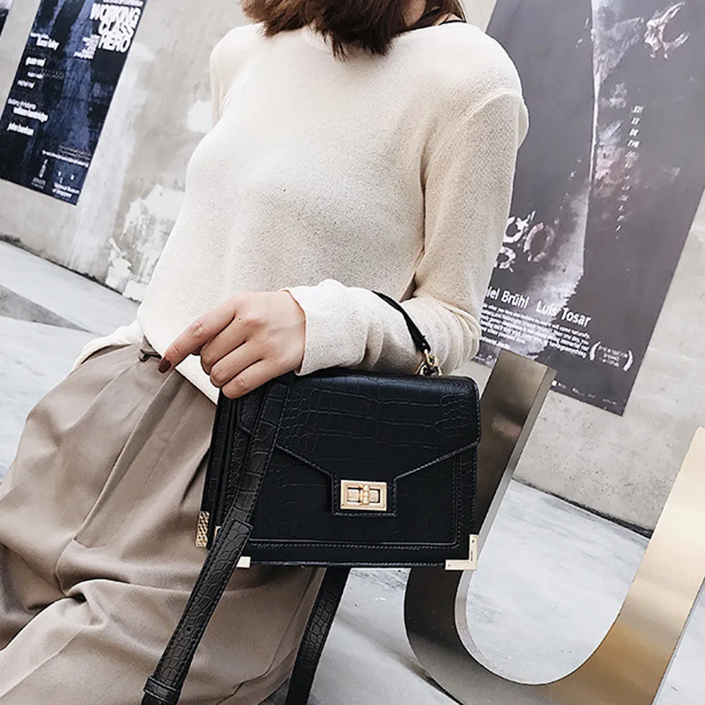 Ladies Bags Fashion Solid Color Crocodile Pattern Wild Handbag Shoulder Messenger taschen women bolsa masculina sac femme