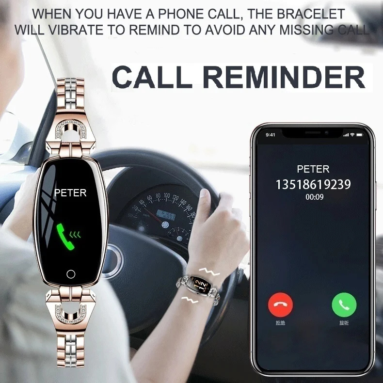 Women Fashion Smart Bracelet Watch With Blood Pressure Heart Rate Sleep Monitor Pedometer Smartwatch APP connect Android IOS