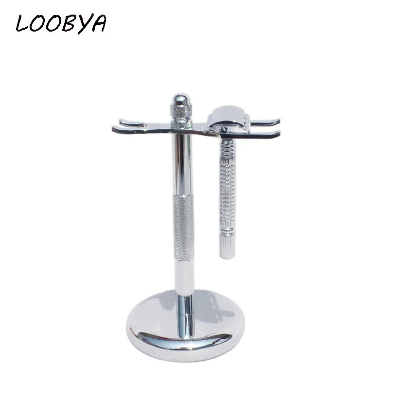 

2pc/set Stainless Steel Safety Shaving Razor Holder Beard Brush Stand