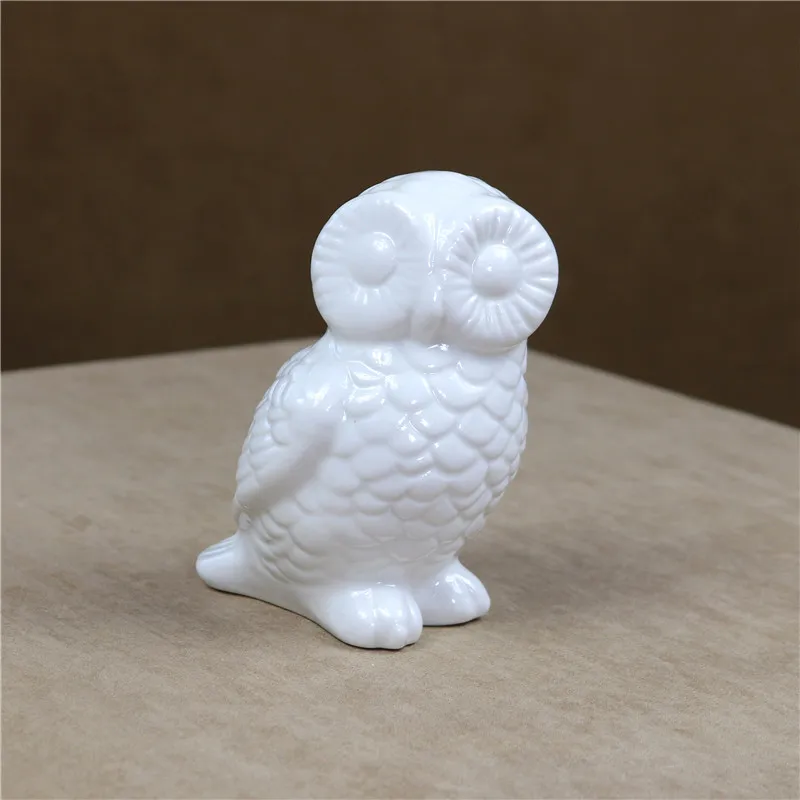Абстрактная фарфоровая статуэтка снежной совы глазурованная керамическая Arctic
