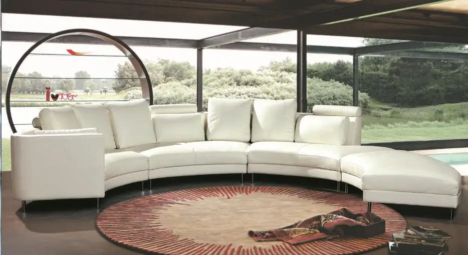 

Modern corner leather sofa with arc leather sofa for living room sofa furniture