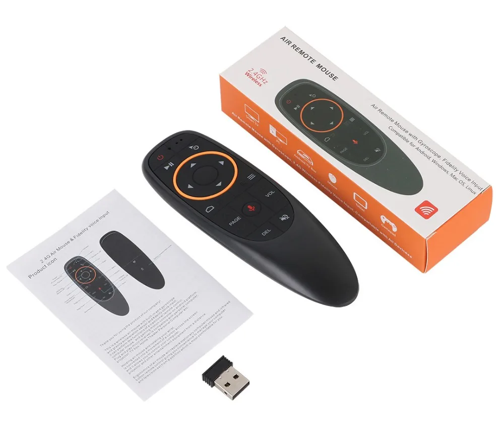 Голосовой помощник Google Air mouse с дистанционным управлением 2,4 ГГц мини беспроводной Android tv управление и обучающий микрофон для компьютера ПК Android tv