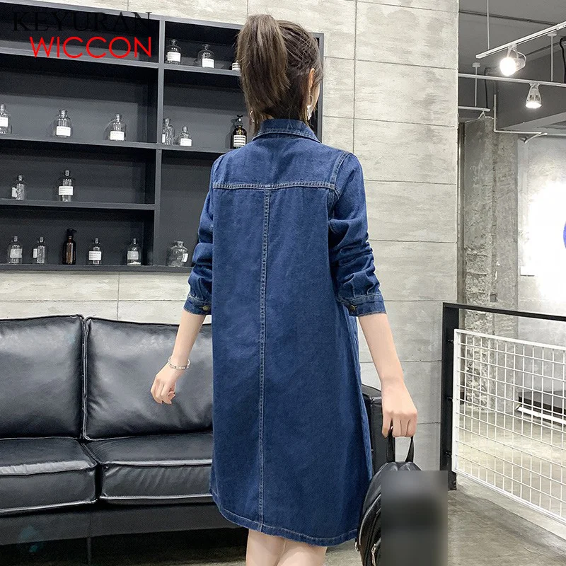 low cost  2020 Spring &Autumn Women Denim Jacket Long Sleeve Length Denim Coat For Women Jeans Jacket Plus Si