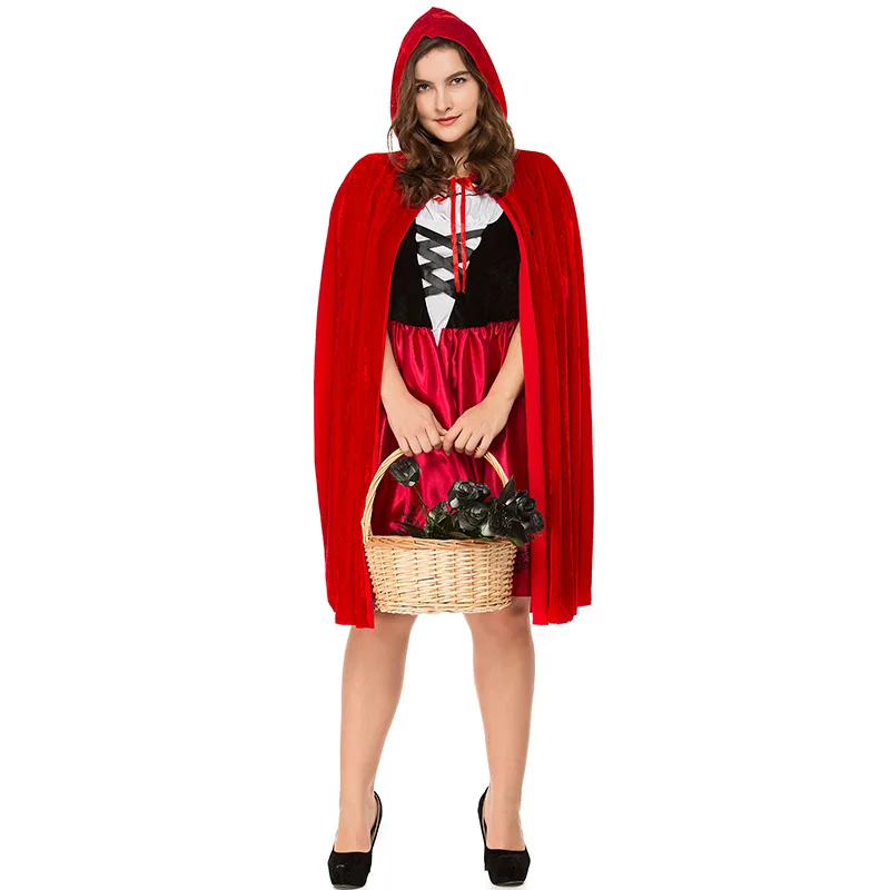Большой/плюс размер косплей костюм Красная Шапочка сексуальное платье Взрослые Carnaval Purim женский костюм на Хеллоуин костюмы