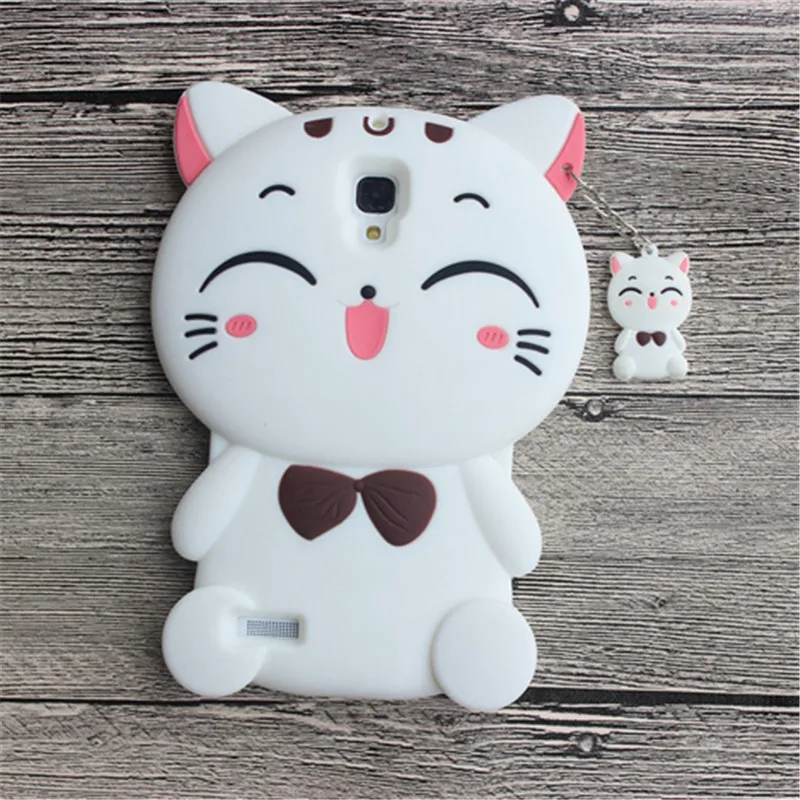 Para xiaomi MI5 teléfono caso 3D lindo dibujos animados de gato afortunado de silicona contraportada Carcasas para redmi 1 2 3 S nota 2 3 4 Conchas fundas capa