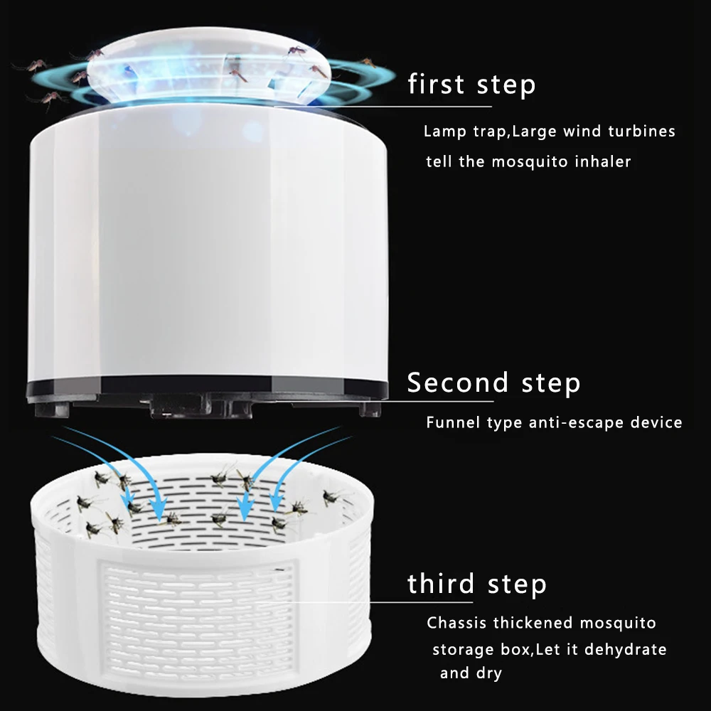 Безрадиационная лампа от комаров для летнего использования, USB электрическая лампа от комаров, лампа для фотокатализа, бесшумная, для дома, для улицы, ловушка от насекомых, светодиодный