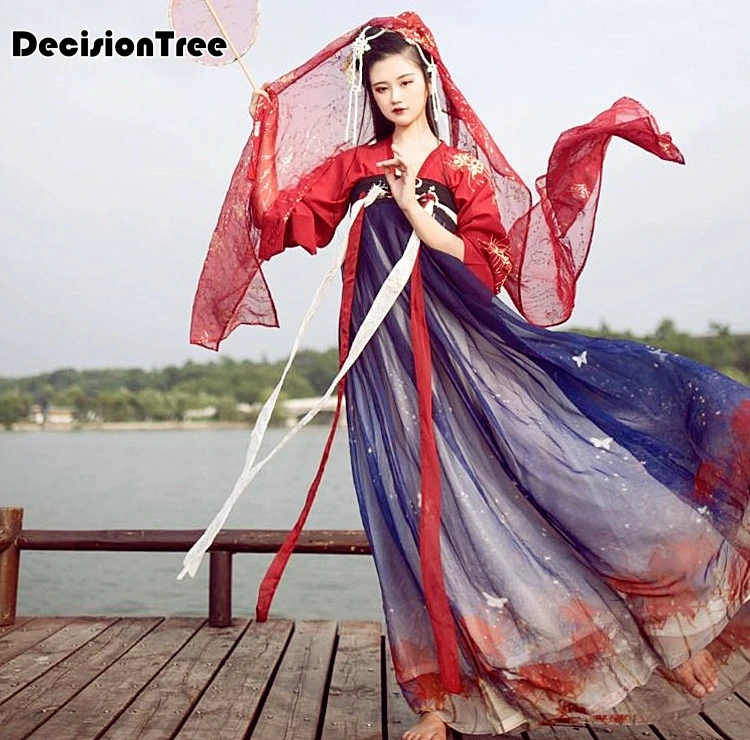 

2019 summer ancient chinese costume women clothes robes traditional beautiful hanfu dance costumes sobretudo feminino dress