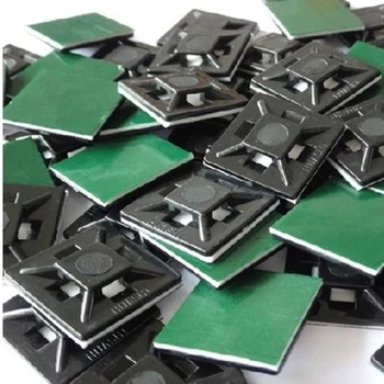 

black Cable tie mount black Zip Tie car Cable Wire Removable Self Adhesive cable tie base Wall Holder Mount Clip green glue