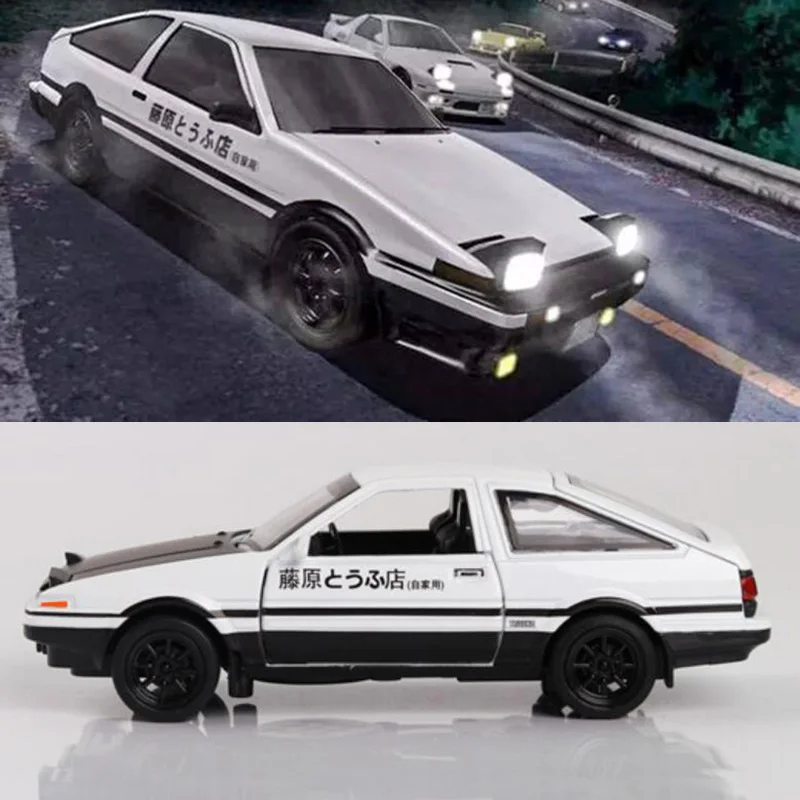

15CM 1:32 Scale Metal Alloy Classic Initial D Japan AE86 Classic Auto Car Model Pull back Model Diecast Vehicles Toys F Children