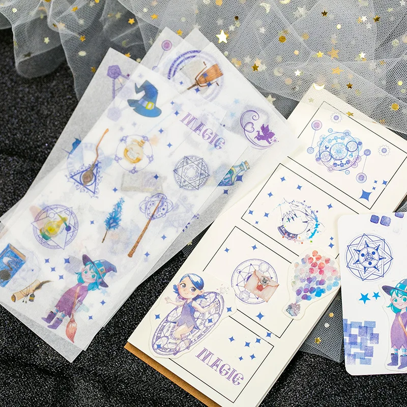 

Magic Planet Girl Bullet Journal Decorative Stationery Stickers set Scrapbooking DIY Diary Album Stick Lable Japanese Stationary