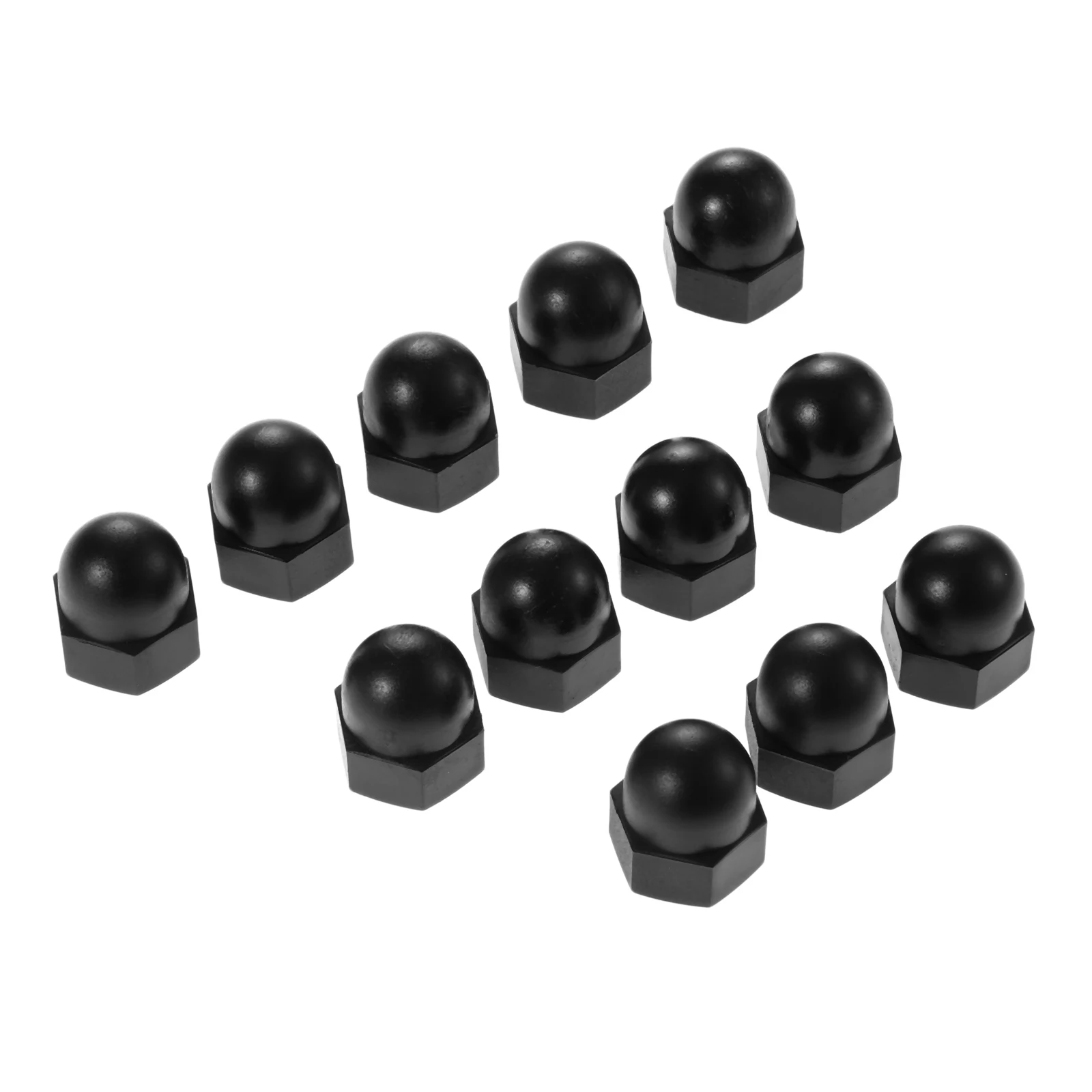 M3 Female Thread Nylon Hex Dome Cap Acorn Nut Black 100pcs