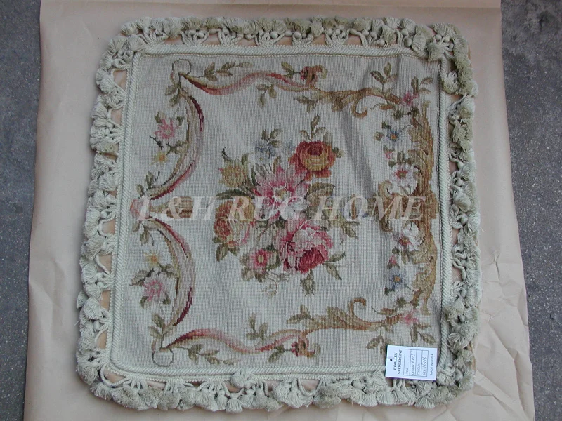15 К 1" x 16" Кружево Подушка, ручной работы шерстяные подушки с цветочным орнаментом без вставки