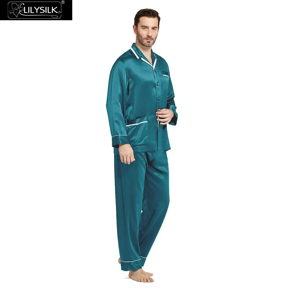 Lilysilk Pajamas Set For Men Silk Summer 22 Momme Most Comfortable