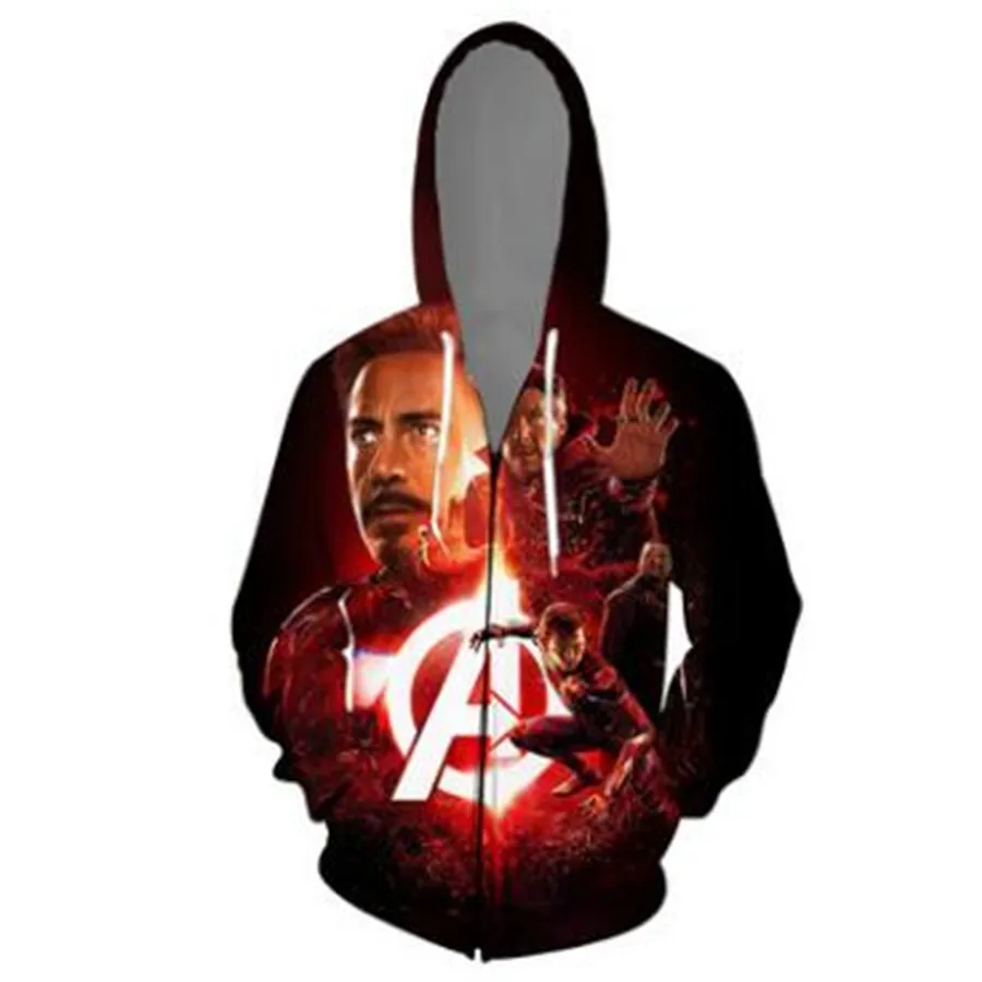 

3d Print Movie Avengers Endgame Quantum Realm Sweatshirts Hoodie Cosplay Costume Jackets Men Top Coat Zipper Casual Hoded