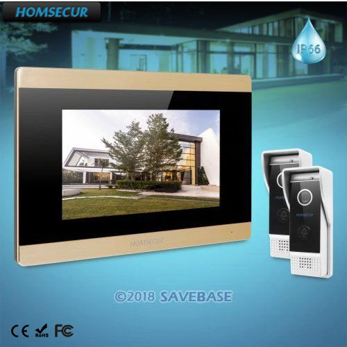 HOMSECUR 7 "Проводной Свободные Руки Видеодомофон Безопасности + Черная Камера:  BC031-B Камера + BM715-G