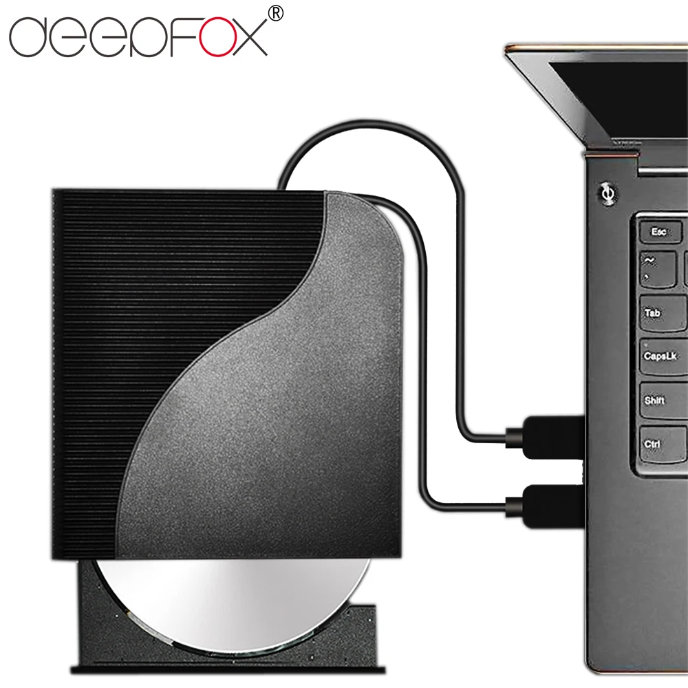 Deepfox внешний DVD rom Оптический привод USB 3,0 CD/DVD RW плеер горелки портативный ридер рекордер для ноутбука