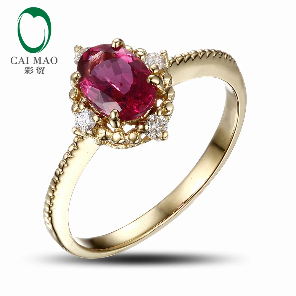 caimao jewelry 18k yellow gold natural 168ct pink tourmaline full cut diamond engagement ring - Pink Diamond Wedding Rings caimao jewelry 18k yellow gold natural 168ct pink tourmaline full cut diamond engagement ring - Pink Diamond Wedding Rings
