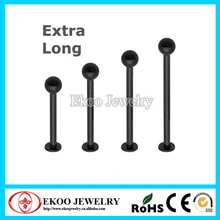 Черный анодированный удлиненные губная серьга серьги щека пирсинг уникальный Лабрет, украшение для ювелирных изделий