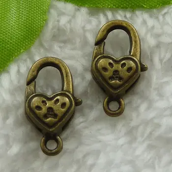 

120 pieces antique bronze nice lobster clasps 21x11mm #1327