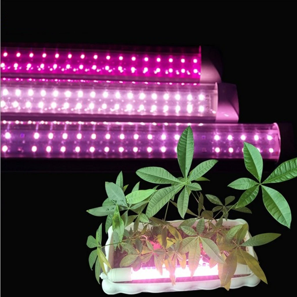 2x 90cm Full Spectrum 2-Line T8 Tube LED Grow Light Hydroponic Plant Flower Vegetable Lamp with Accessories Kit