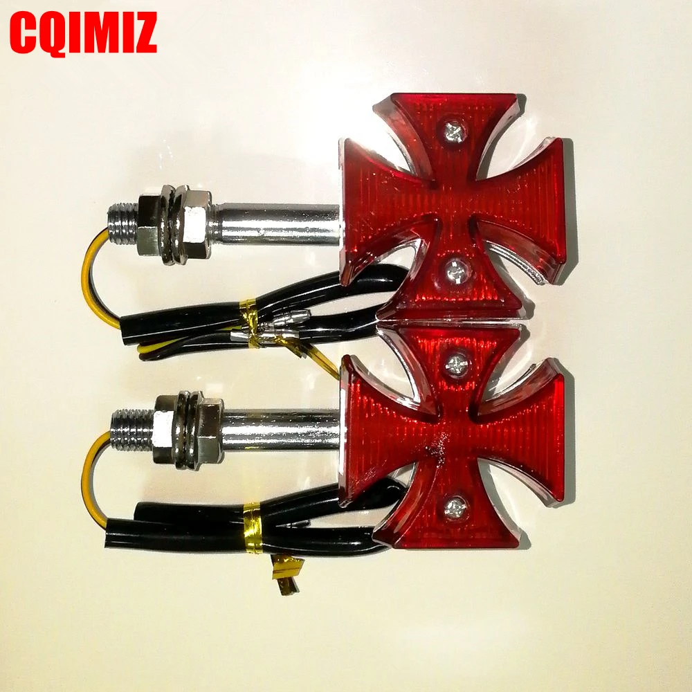 

Red Classic Maltese Cross Style 12V LED Motorcycle Turn Signal Lights For Honda Yamaha Harley Davidson Shadow V-Star Custom
