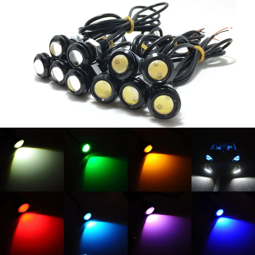 10 шт 12V 18MM 23MM светодиодный Орлиный глаз автомобильный противотуманный фонарь