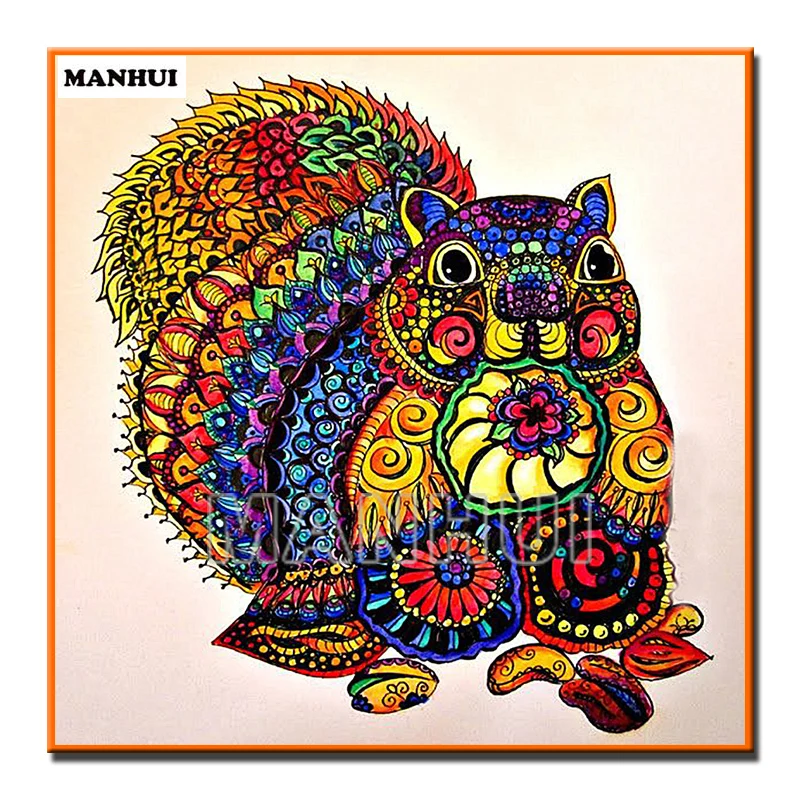 5D DIY Diamond Painting Colorful Animal Squirrel Mosaic Embroidery Cross stitch Crafts Decoration 335 | Дом и сад