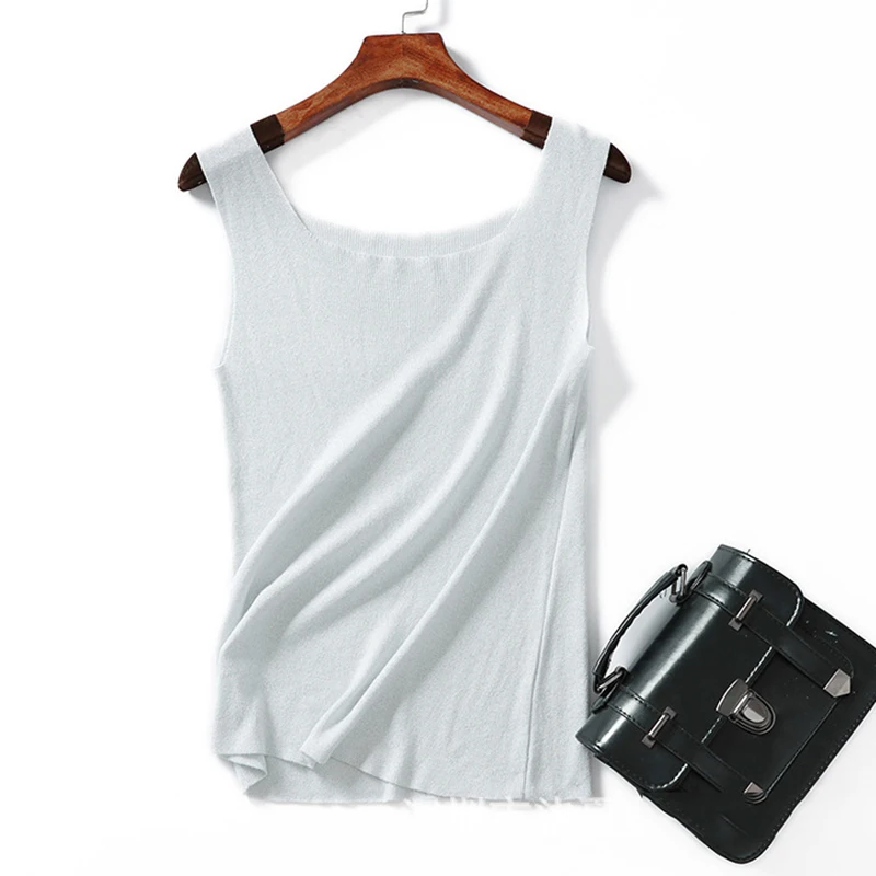 white sweater tank top